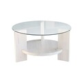 Mastuta de cafea, Neostill, Mondo, 75 x 40 x 75 cm, sticla temperata/lemn solid de pin, alb