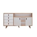 Consola, Mod Design, Lavina, 140 x 86 x 40 cm, pal melaminat, stejar/alb