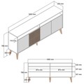 Consola, Hommy Craft, Milan, 180 x 78.6 x 35 cm, pal melaminat, nuc