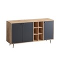 Consola, Mod Design, Veit, 140 x 40 x 89 cm, pal melaminat, stejar/negru