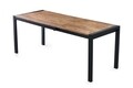 Masa dining extensibila, Nmobb, Silva Atlantic, 120/187 x 75 x 74 cm, pal melaminat, maro/negru