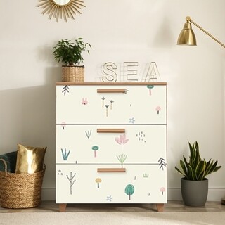 Alb/Pin, Comoda 80x95x43 cm