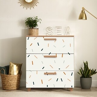 Alb/Pin, Comoda 80x95x43 cm