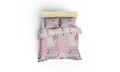 Lenjerie de pat dubla King Quilt(FR) Burçak - Powder, Victoria, 3 piese, 240x220 cm, bumbac ranforce, roz
