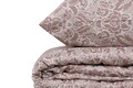 Lenjerie de pat dubla King(FR) Saten, Victoria, 3 piese, 240x220 cm, bumbac satinat, cappuccino