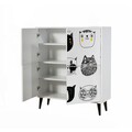 Dulap multifunctional, Vella, Cats, 95 x 111 x 36 cm, pal melaminat, multicolor