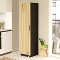 Dulap multifunctional, Locelso, VA1-KL, 41.7 x 176.4 x 44.3 cm, pal melaminat, nuc/negru