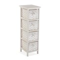 Dulap baie cu 4 cosuri Pompei, Versa, 29 x 25 x 82 cm, lemn, alb