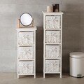 Dulap baie cu 4 cosuri Pompei, Versa, 29 x 25 x 82 cm, lemn, alb