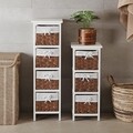 Dulap baie cu 4 cosuri Pompei, Versa, 29 x 25 x 82 cm, lemn, maro