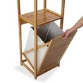 Raft de baie cu cos de rufe Barron, Versa, 37.5 x 33 x 130 cm, bambus