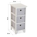 Organizator baie cu 3 cosuri Oxford, Versa, 30 x 25 x 56 cm, lemn de paulownia