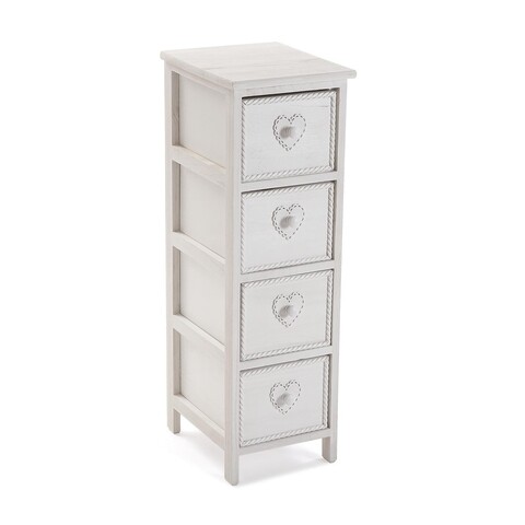 Dulap baie cu 4 sertare Azariah , Versa, 32 x 26 x 81 cm, lemn, alb