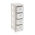Dulap baie cu 4 sertare Azariah , Versa, 32 x 26 x 81 cm, lemn, alb