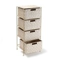 Organizator baie cu 4 cosuri Tori, Versa, 35 x 29 x 84 cm, nailon, bej