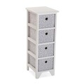 Organizator baie cu 4 cosuri Oxford, Versa, 25 x 30 x 72 cm, lemn de paulownia