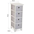 Organizator baie cu 4 cosuri Oxford, Versa, 25 x 30 x 72 cm, lemn de paulownia