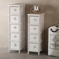 Dulap baie cu 5 sertare Azariah , Versa, 32 x 26 x 98 cm, lemn, alb