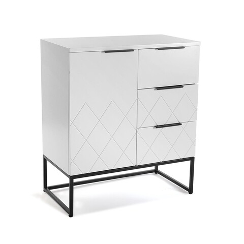 Comoda cu 3 sertare si 1 usa Kemi, Versa, 80 x 38 x 70 cm, lemn de pin