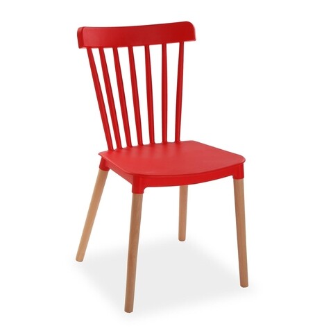 Scaun Arias, Versa, 43 x 52.5 x 80 cm, lemn/polipropilena, rosu