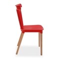 Scaun Arias, Versa, 43 x 52.5 x 80 cm, lemn/polipropilena, rosu