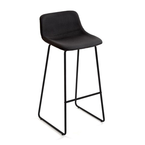 Scaun de bar Karola, Versa, 43 x 47.5 x 99 cm, metal/textil, negru