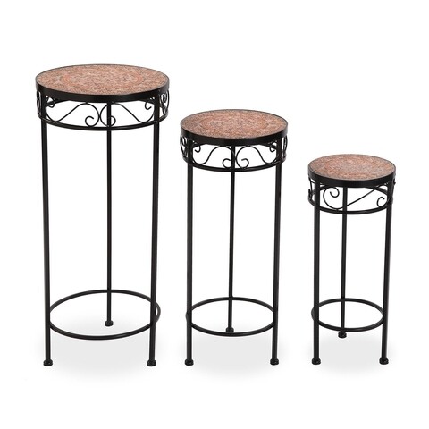 Set 3 suporturi pentru ghivece Mandala Vang, Versa, 30 x 69 cm, metal