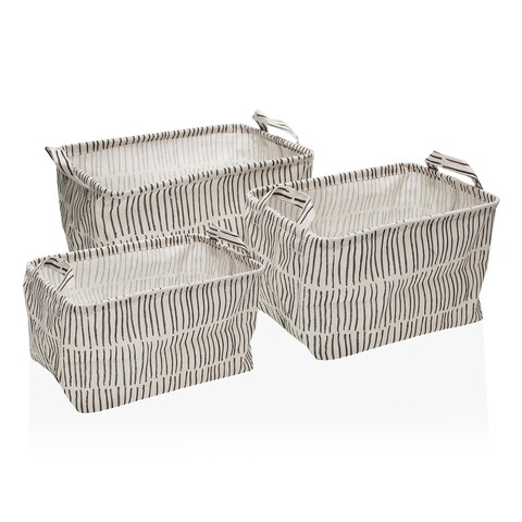 Set 3 cosuri pentru depozitare New Lines, Versa, 35 x 25 x 22 cm, poliester