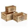 Set 3 cutii pentru depozitare Quality Products, Versa, 35 x 25 x 17 cm, lemn