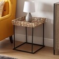 Masuta de cafea Jaxon, Versa, 48 x 48 x 52.5 cm, zambila de apa impletita/metal