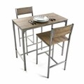Set masa si scaune de bar 3 piese Inge Light, Versa, 89 x 45 x 87 cm, MDF