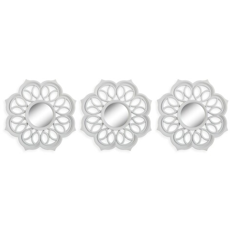 Set 3 oglinzi decorative Ferguson, Versa, 25 x 25 cm, plastic, alb