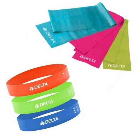 Set 6 benzi elastice 267DLT1121 Mix Tensions, Delta, 90x7.5 cm, cauciuc, multicolor