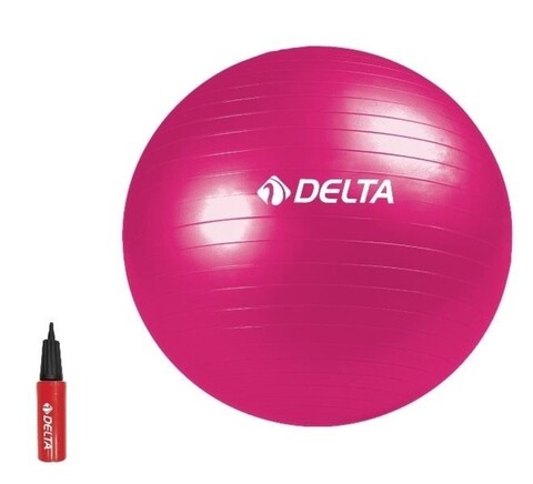 Set minge de pilates si pompa 267DLT1370, Delta, Ø55 cm, PVC, roz