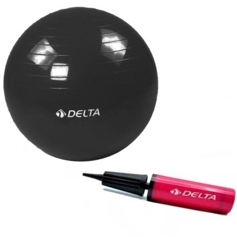 Set minge de pilates si pompa 267DLT1230, Delta, Ø65 cm, PVC, negru