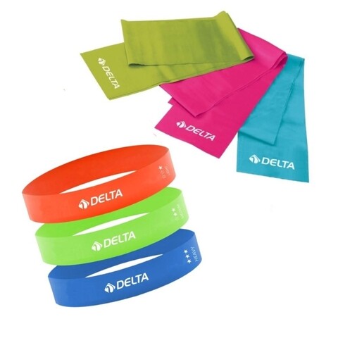 Set 6 benzi elastice 267DLT1128 Mix Tensions, Delta, 150x15 cm, cauciuc, multicolor