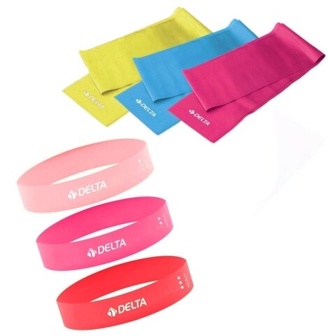 Set 6 benzi elastice 267DLT1112 Mix Tensions, Delta, 150x15 cm, cauciuc, multicolor