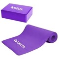 Set saltea si cub pentru yoga/pilates 267DLT1133, Delta, EVA, mov