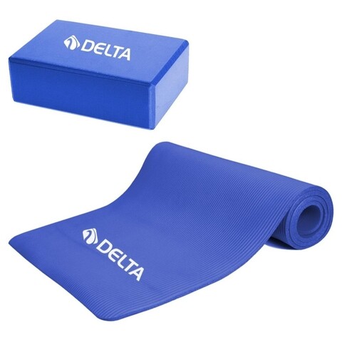 Set saltea si cub pentru yoga/pilates 267DLT1134, Delta, EVA, albastru