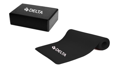 Set saltea si cub pentru yoga/pilates 267DLT1136, Delta, EVA, negru