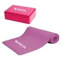 Set saltea si cub pentru yoga/pilates 267DLT1135, Delta, EVA, roz/lila