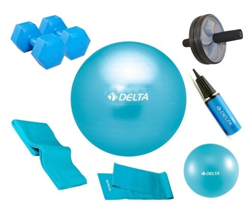 Set 8 piese pentru yoga/pilates 267DLT1910, Delta, PVC, albastru