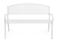 Banca pentru gradina Lizette, Bizzotto, 123 x 55 x 84 cm, otel tratat pentru exterior, alb