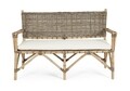 Canapea cu 2 locuri pentru gradina Tarifa, Bizzotto, 122.5 x 70 x 80 cm, ratan/policoton/in, natural