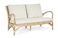Canapea cu 2 locuri pentru gradina Alicante, Bizzotto, 129 x 82 x 73 cm, ratan/policoton/in, natural