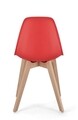 Scaun System, Bizzotto, 51.5 x 46.5 x 86 cm, lemn de fag/polipropilena, rosu