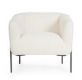Fotoliu Claudine, Bizzotto, 78 x 74 x 73 cm, otel/poliester Boucle, alb