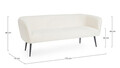 Canapea 3 locuri Avril, Bizzotto, 175 x 70 x 68 cm, otel/poliester Boucle, alb