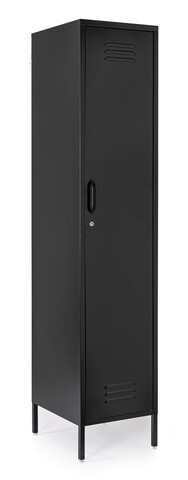 Dulap cu 1 usa Cambridge, Bizzotto, 46 x 38 x 185 cm, otel, negru
