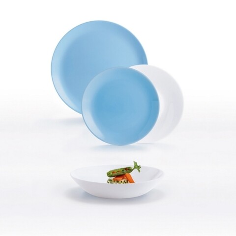 Serviciu de masa 18 piese, Luminarc, Diwali, sticla, albastru